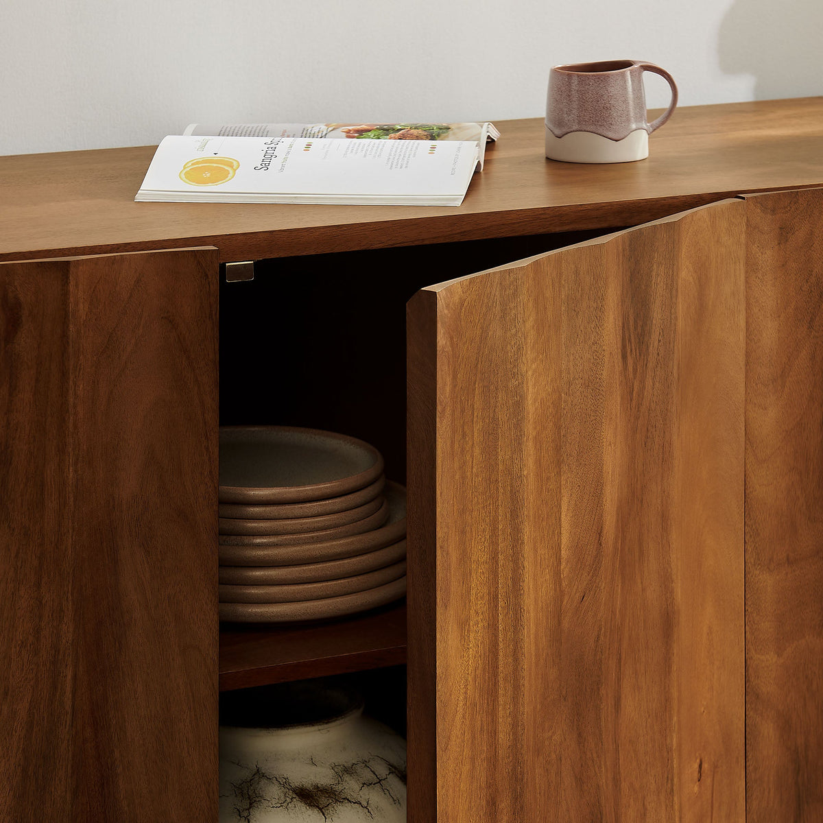 Sorren 72 Inch Scalloped Wood 4-Door Sideboard by Modway, photo 18 of 18