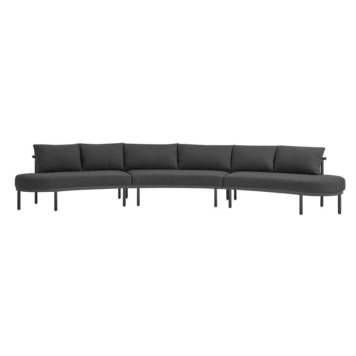 Porta 3 Piece Outdoor Patio Aluminum Modular Sofa by Modway, photo 6 of 26