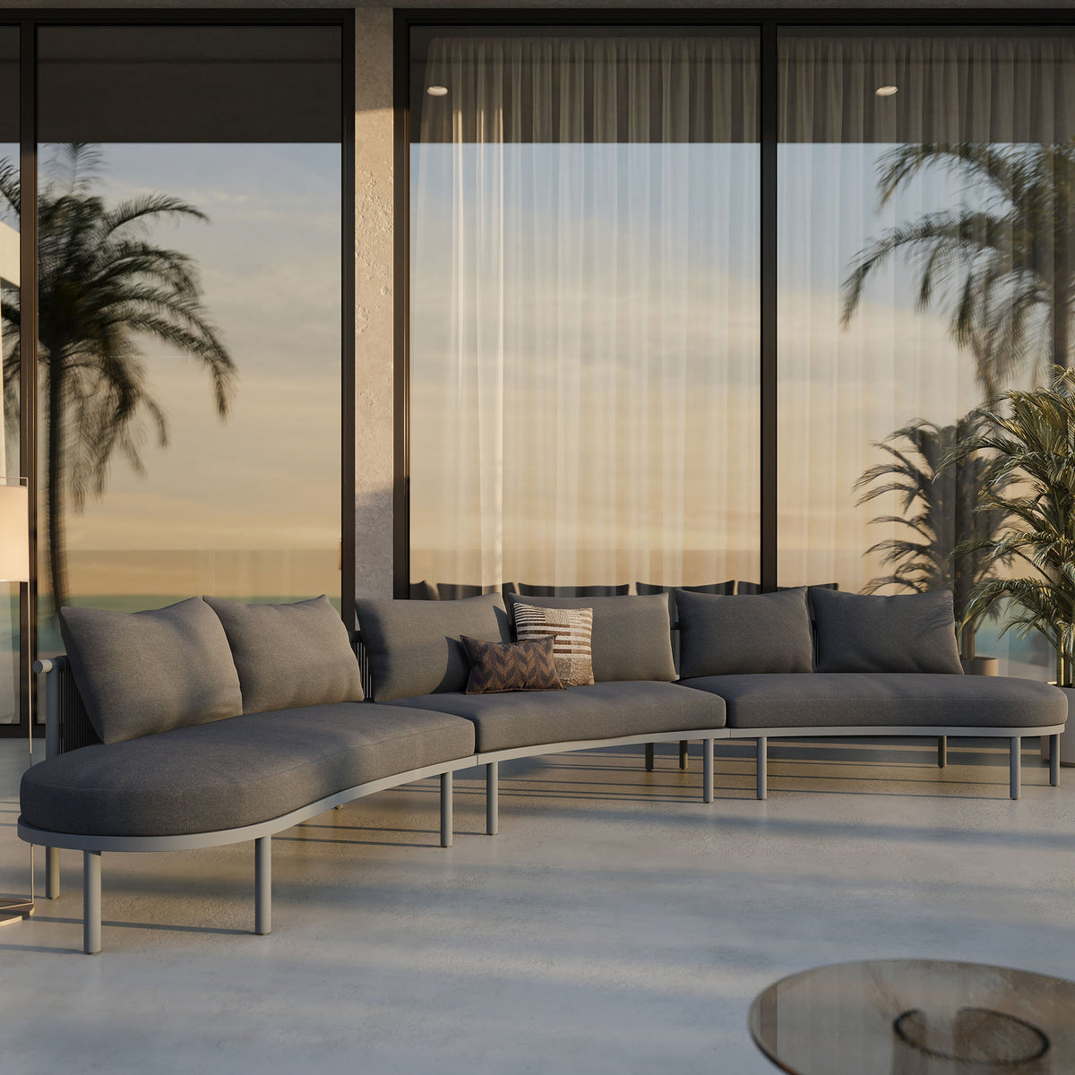 Porta 3 Piece Outdoor Patio Aluminum Modular Sofa by Modway, photo 12 of 26