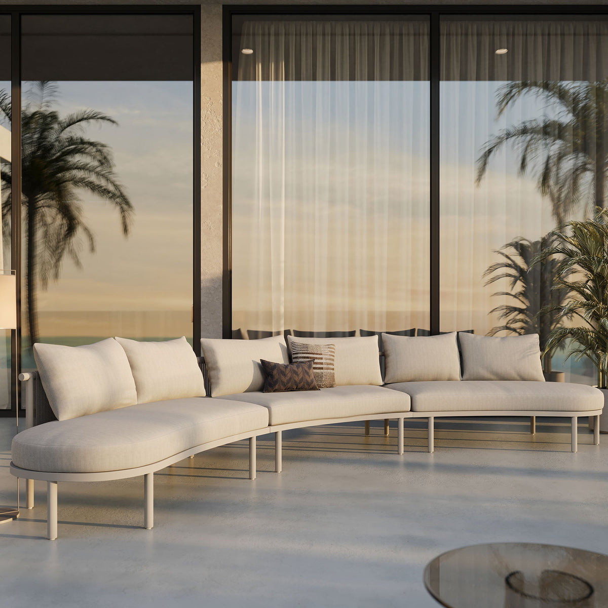 Porta 3 Piece Outdoor Patio Aluminum Modular Sofa by Modway, photo 25 of 26