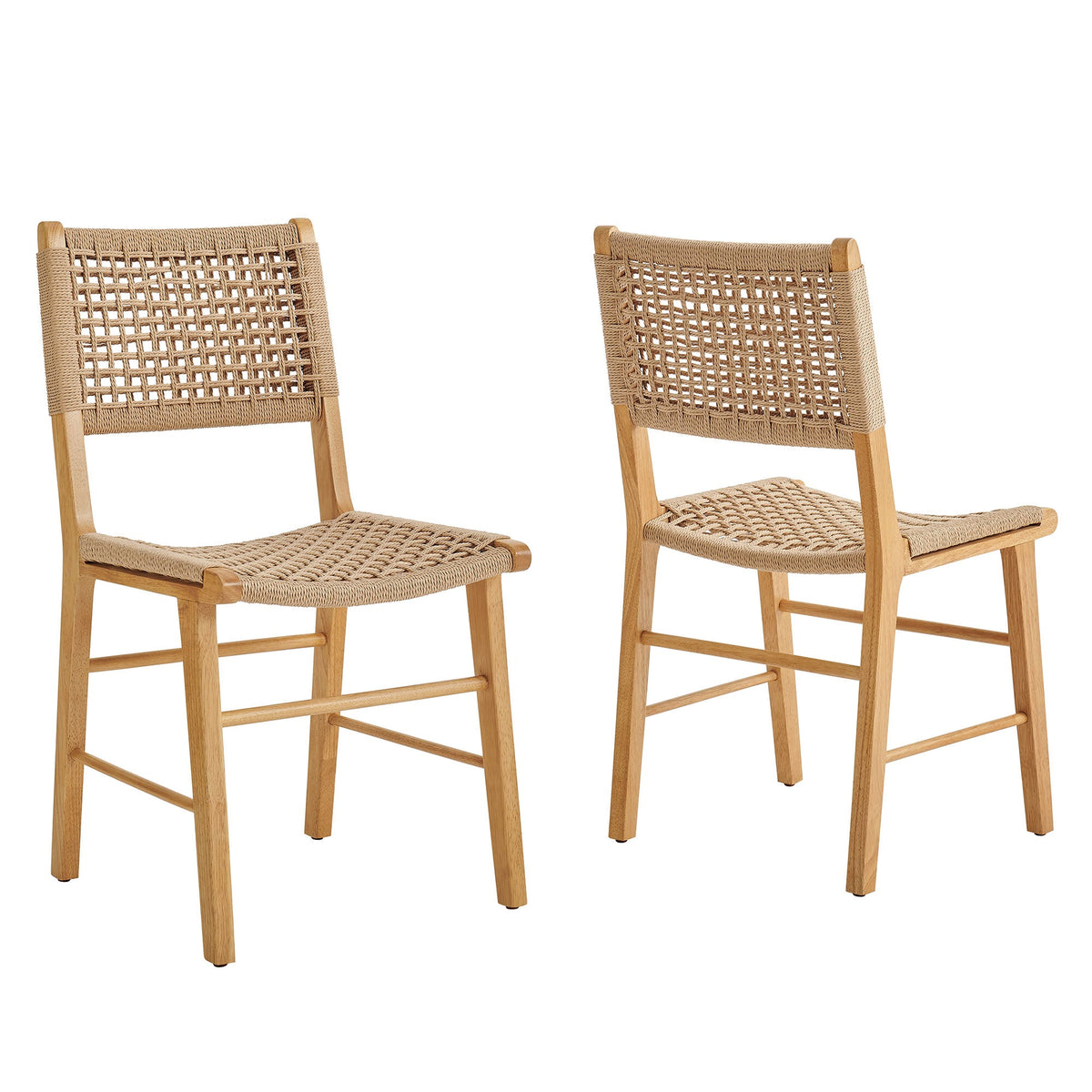 Tindra Woven Dining Chairs Set of 2 by Modway