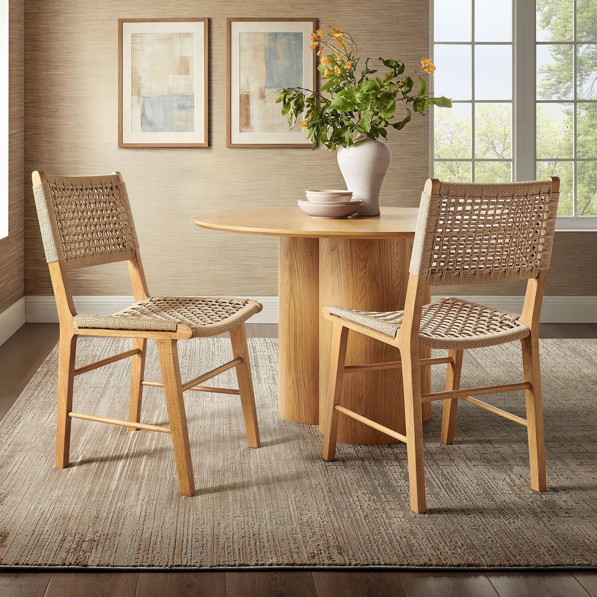Tindra Woven Dining Chairs Set of 2 by Modway, photo 9 of 20