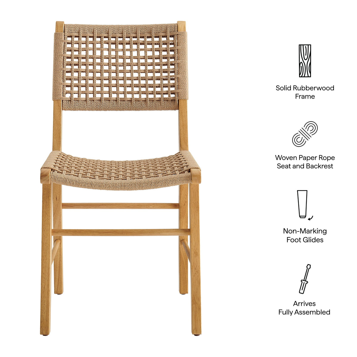 Tindra Woven Dining Chairs Set of 2 by Modway, photo 2 of 20
