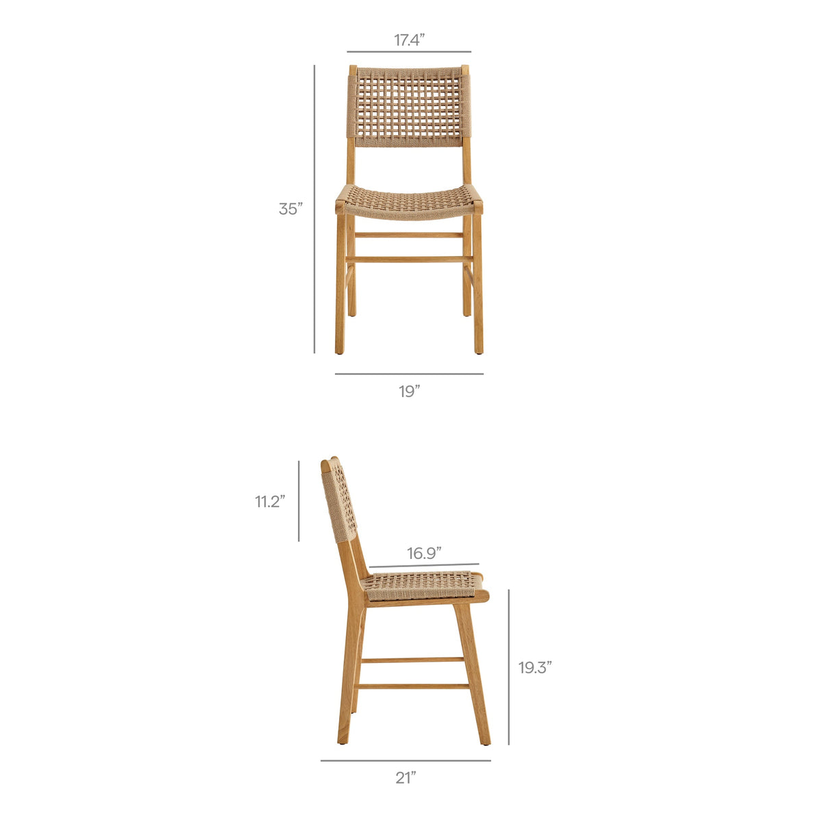 Tindra Woven Dining Chairs Set of 2 by Modway, photo 3 of 20