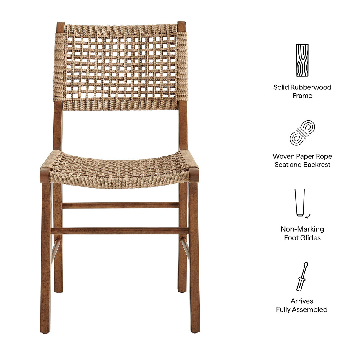 Tindra Woven Dining Chairs Set of 2 by Modway, photo 12 of 20