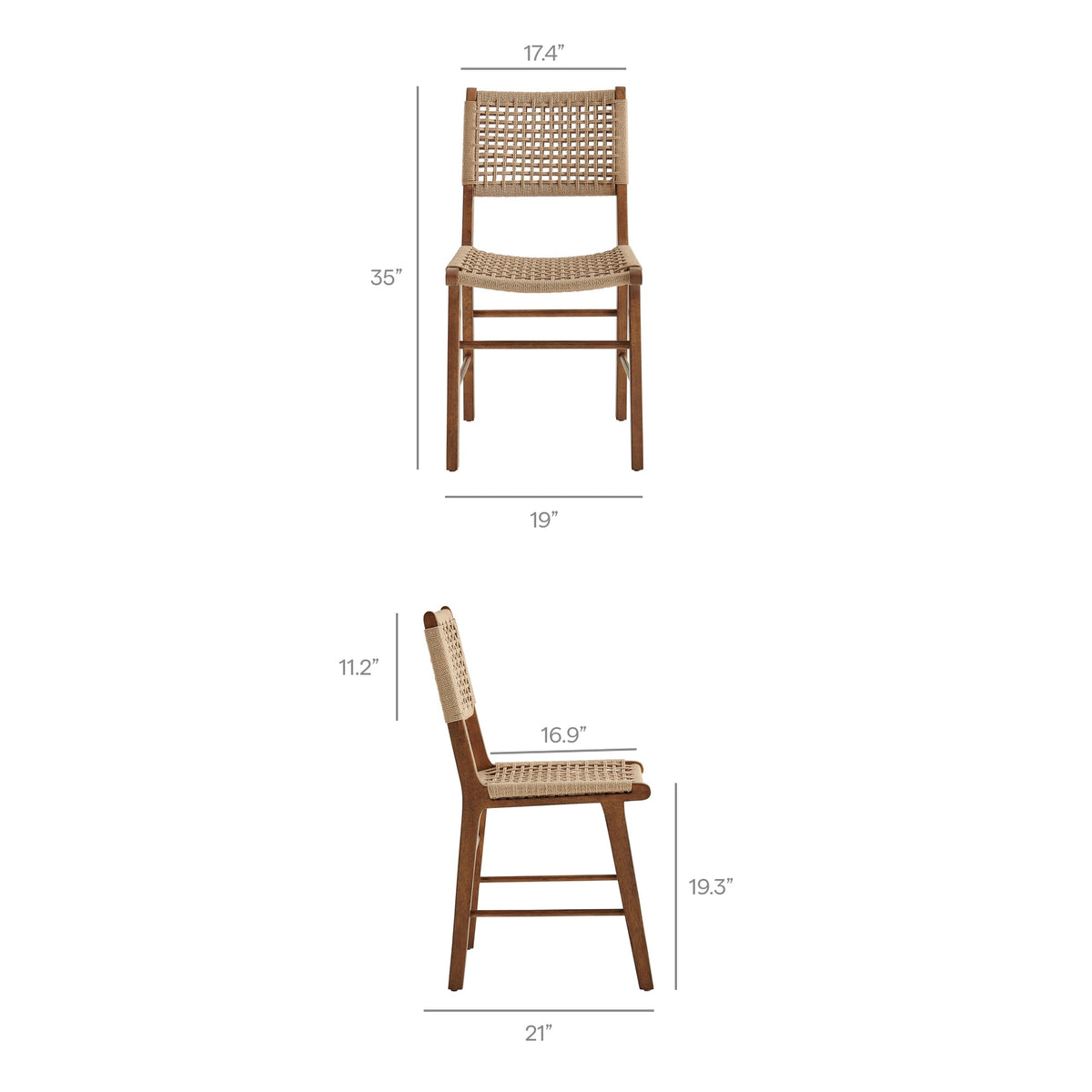 Tindra Woven Dining Chairs Set of 2 by Modway, photo 13 of 20