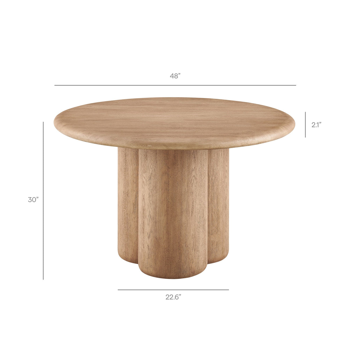 Tori 48 Inch Round Indoor and Outdoor Patio Dining Table by Modway, photo 3 of 27