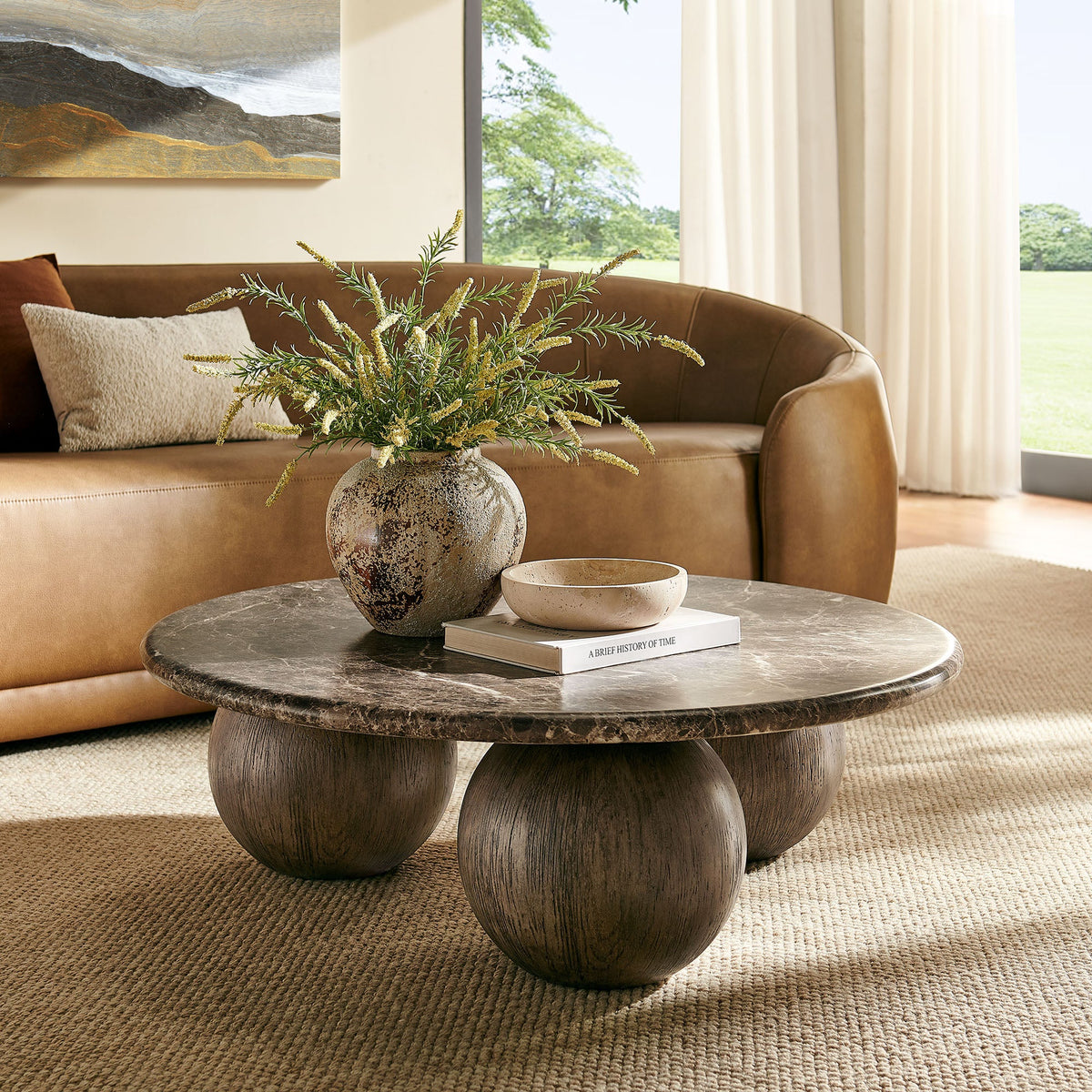 Pietra Indoor Outdoor Patio Round Coffee Table by Modway, photo 9 of 11