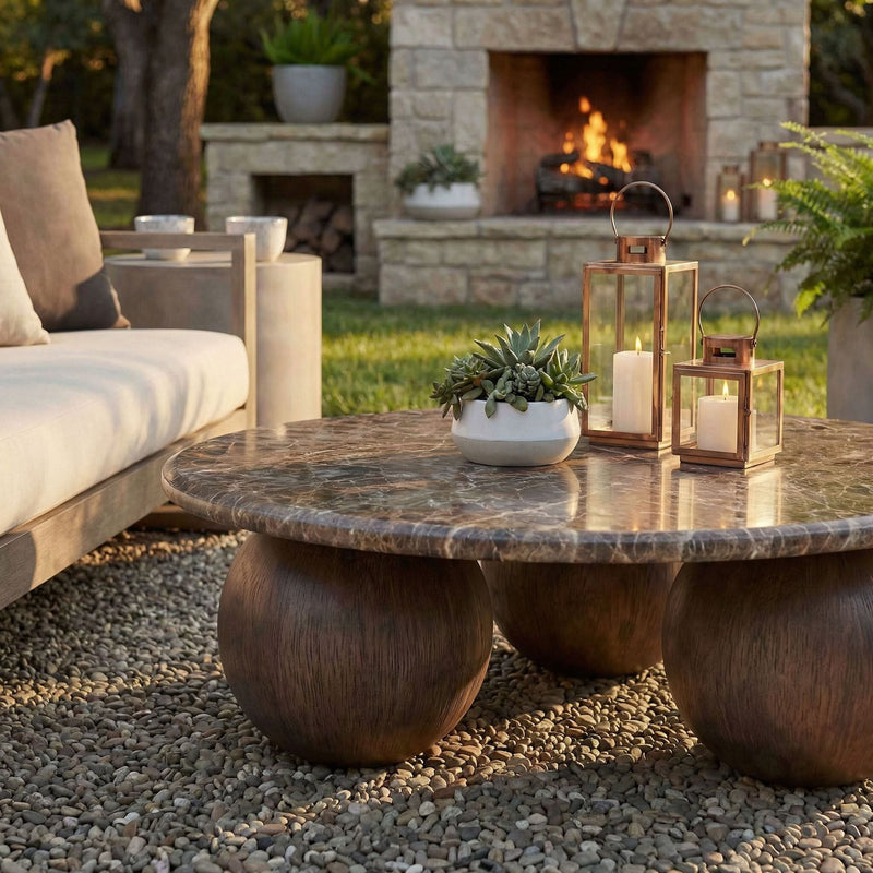 Pietra Indoor Outdoor Patio Round Coffee Table by Modway, photo 10 of 11