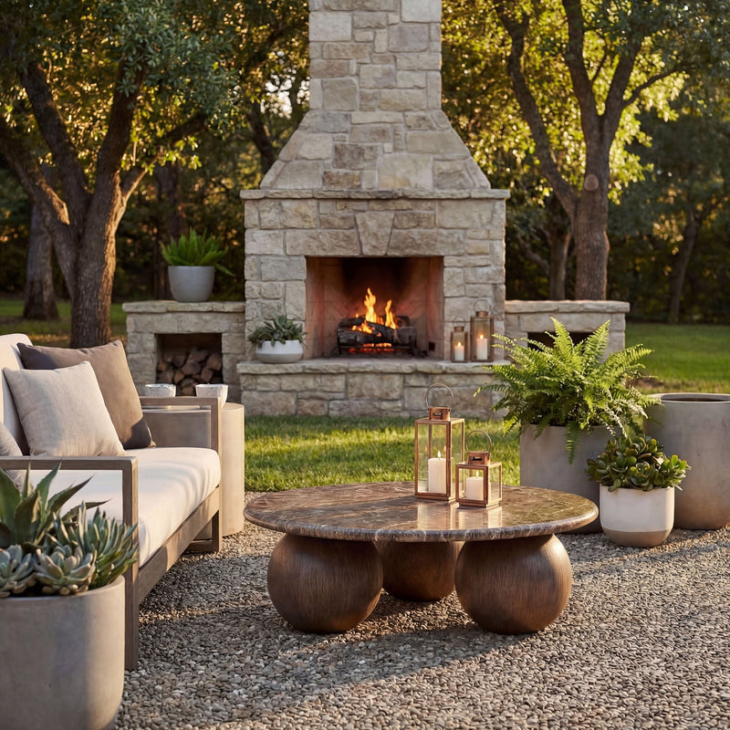 Pietra Indoor Outdoor Patio Round Coffee Table by Modway, photo 8 of 11
