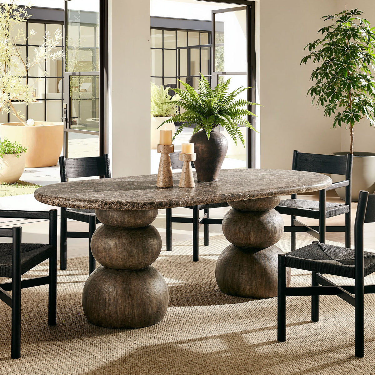 Pietra Indoor Outdoor Patio Oval Dining Table by Modway, photo 11 of 12