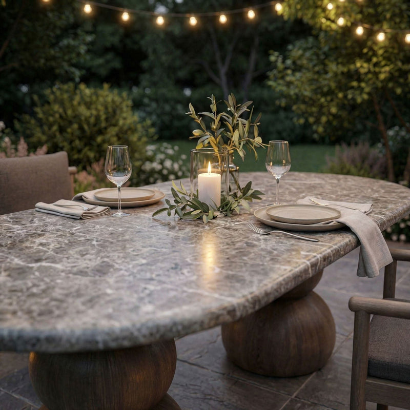 Pietra Indoor Outdoor Patio Oval Dining Table by Modway, photo 10 of 12