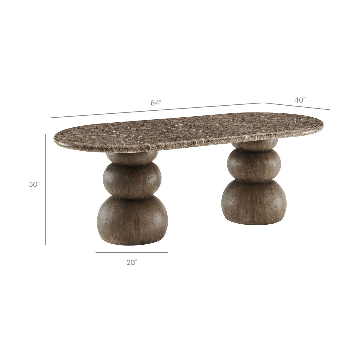 Pietra Indoor Outdoor Patio Oval Dining Table by Modway, photo 3 of 12