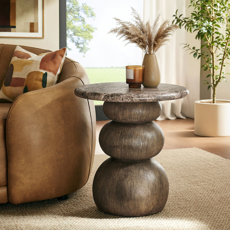 Pietra Indoor Outdoor Patio Round Side Table by Modway, photo 10 of 11
