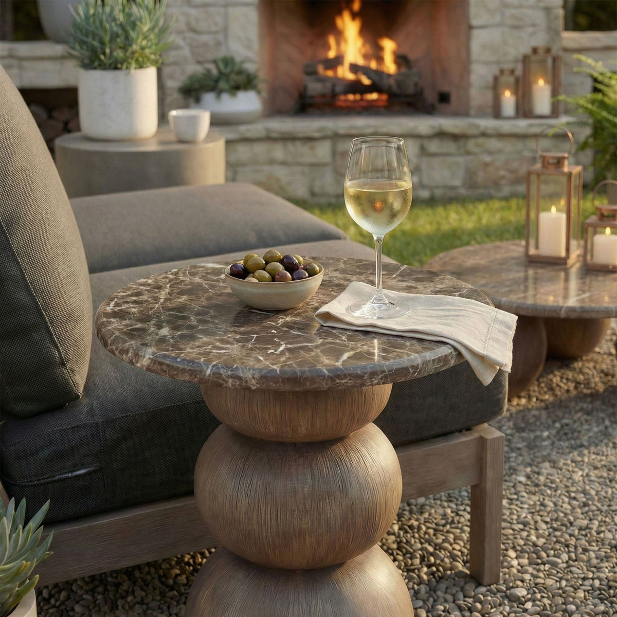 Pietra Indoor Outdoor Patio Round Side Table by Modway, photo 8 of 11