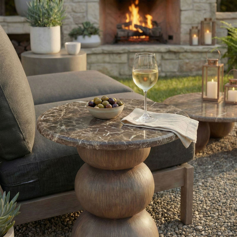 Pietra Indoor Outdoor Patio Round Side Table by Modway, photo 8 of 11