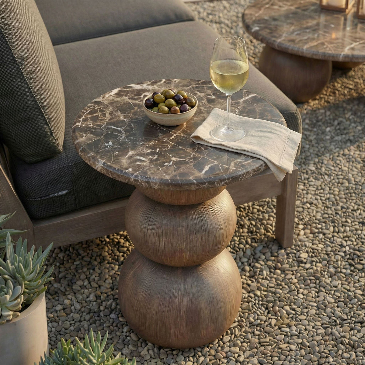 Pietra Indoor Outdoor Patio Round Side Table by Modway, photo 9 of 11
