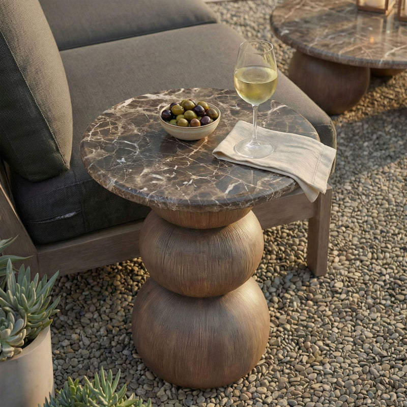 Pietra Indoor Outdoor Patio Round Side Table by Modway, photo 9 of 11
