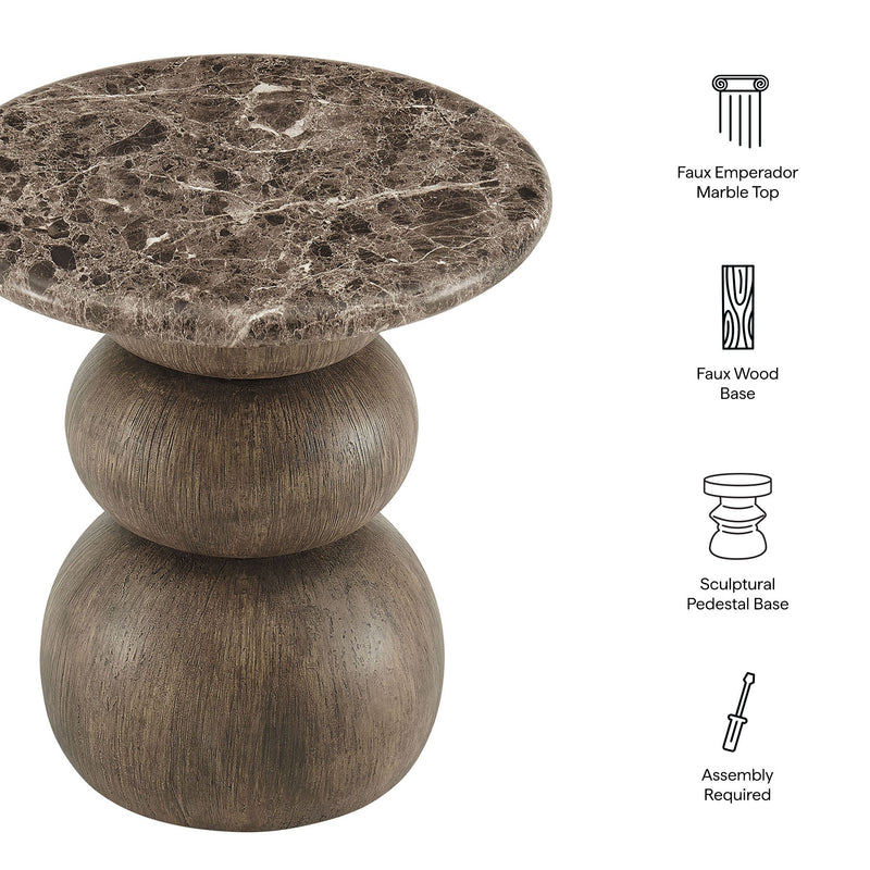 Pietra Indoor Outdoor Patio Round Side Table by Modway, photo 2 of 11