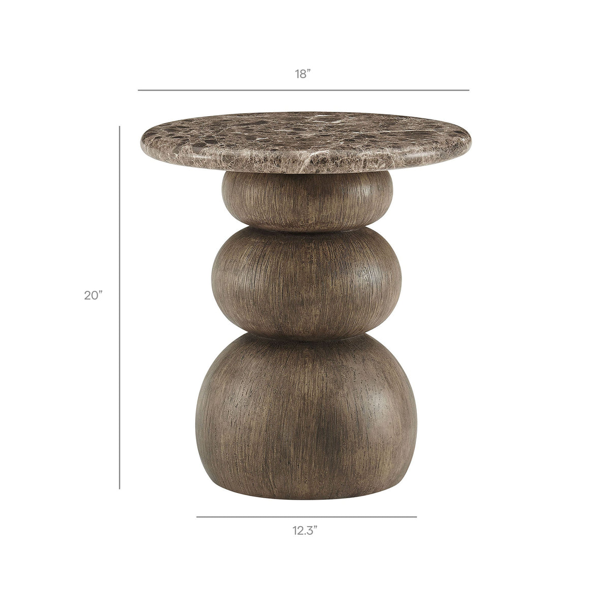 Pietra Indoor Outdoor Patio Round Side Table by Modway, photo 3 of 11