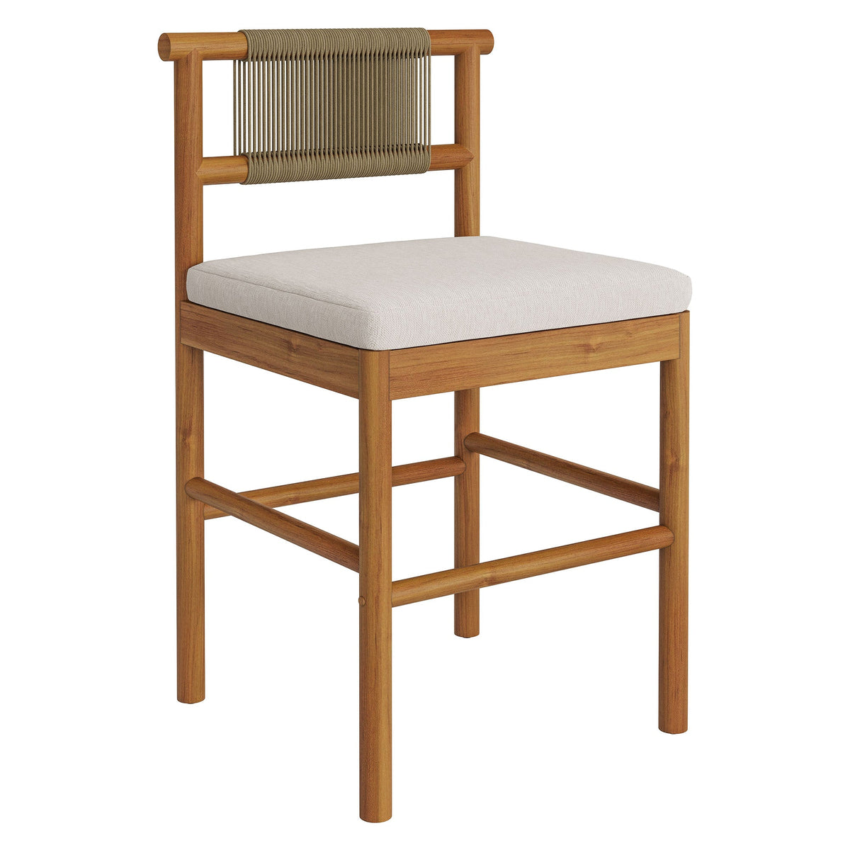 Eleni Outdoor Patio Teak Wood Counter Stools Set of 2 by Modway, photo 4 of 30