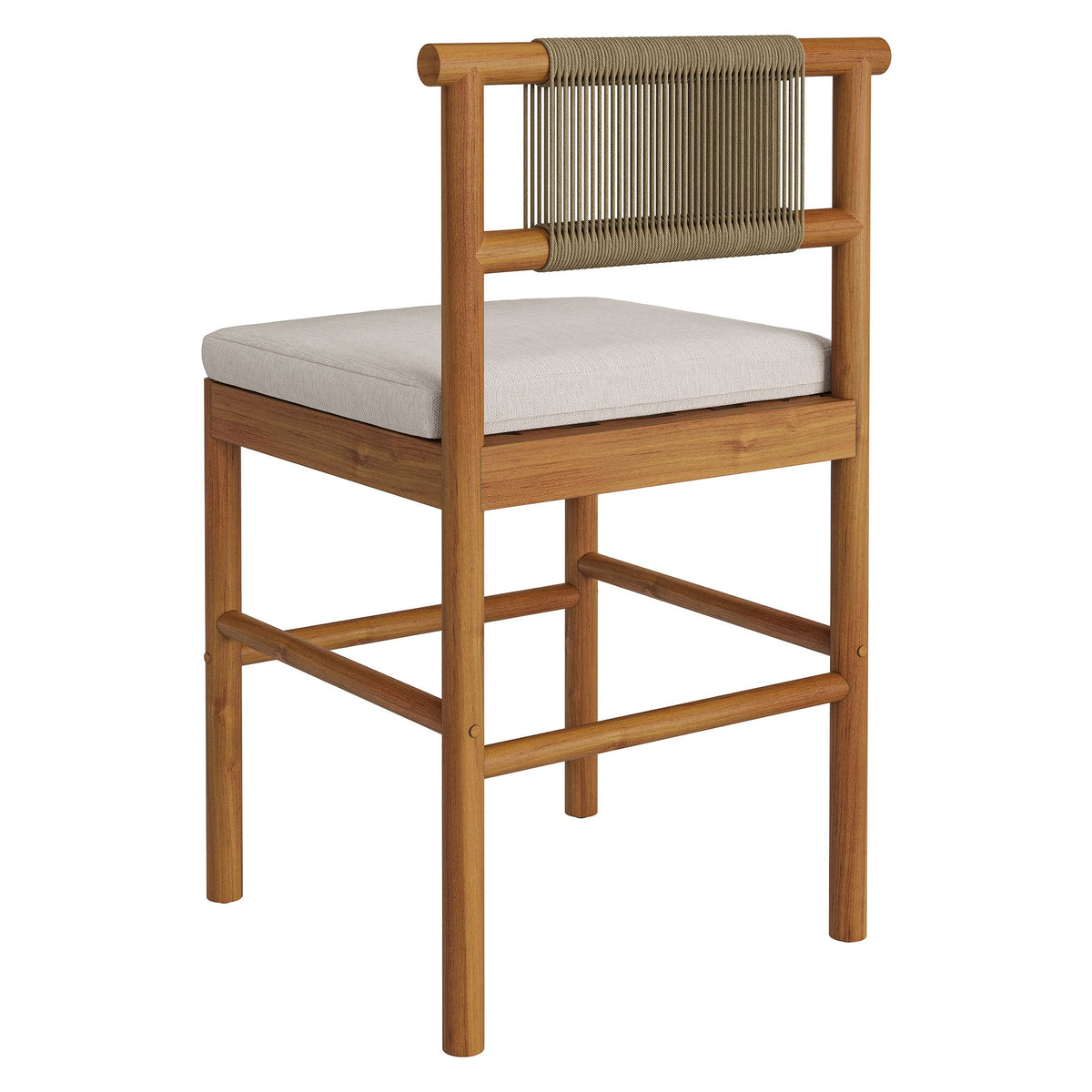 Eleni Outdoor Patio Teak Wood Counter Stools Set of 2 by Modway, photo 6 of 30