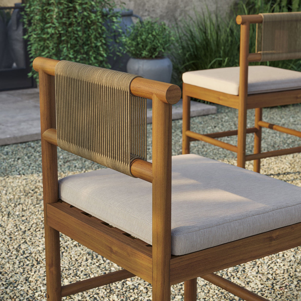 Eleni Outdoor Patio Teak Wood Counter Stools Set of 2 by Modway, photo 10 of 30