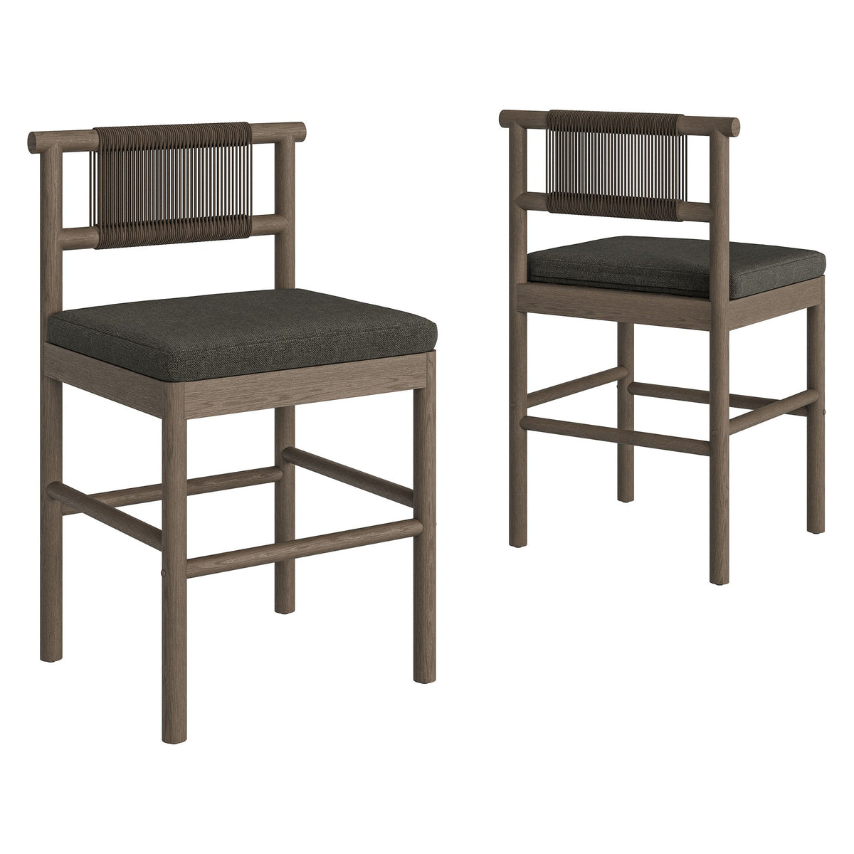 Eleni Outdoor Patio Teak Wood Counter Stools Set of 2 by Modway, photo 11 of 30
