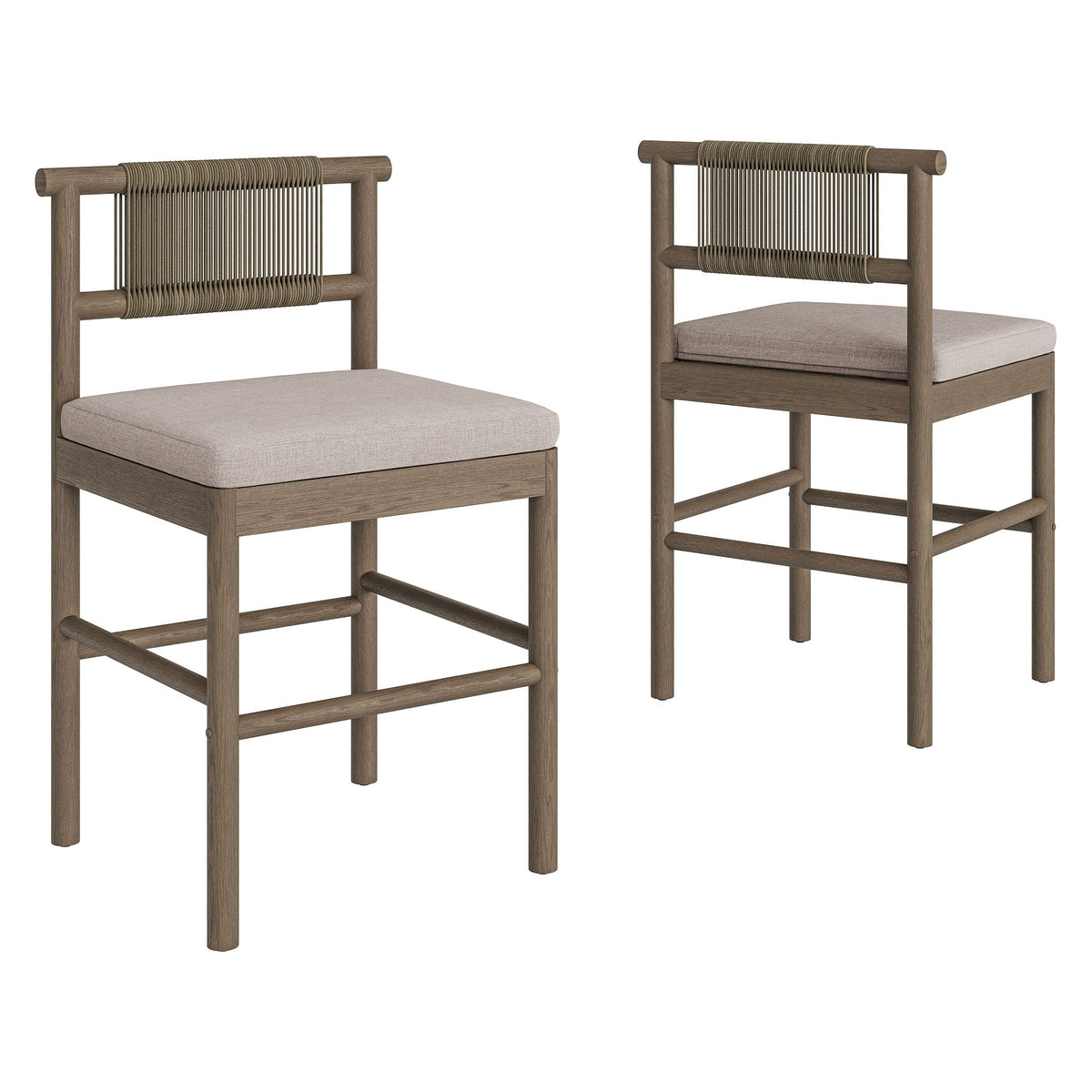 Eleni Outdoor Patio Teak Wood Counter Stools Set of 2 by Modway, photo 21 of 30