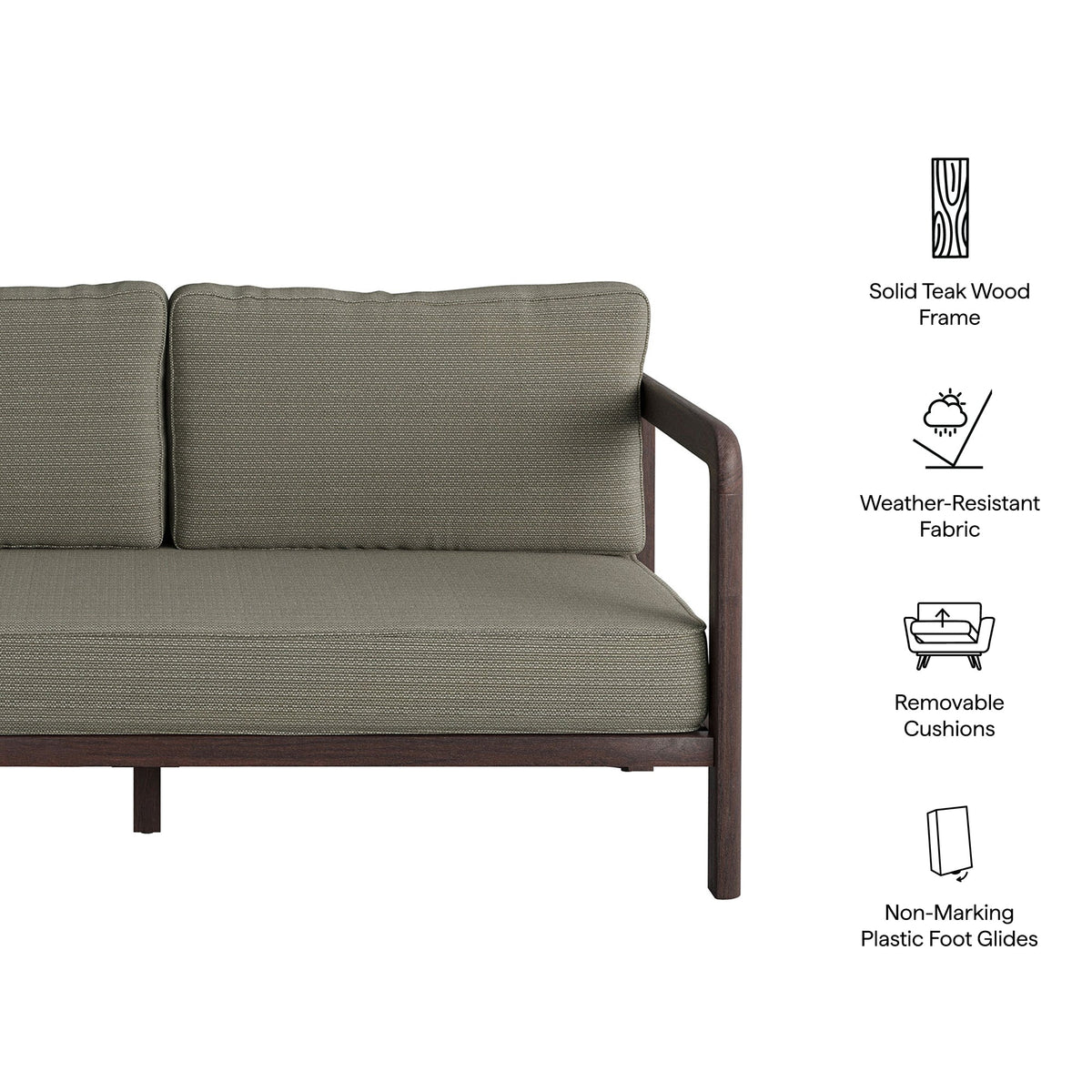 Kona Outdoor Patio Teak Wood Loveseat by Modway, photo 2 of 18