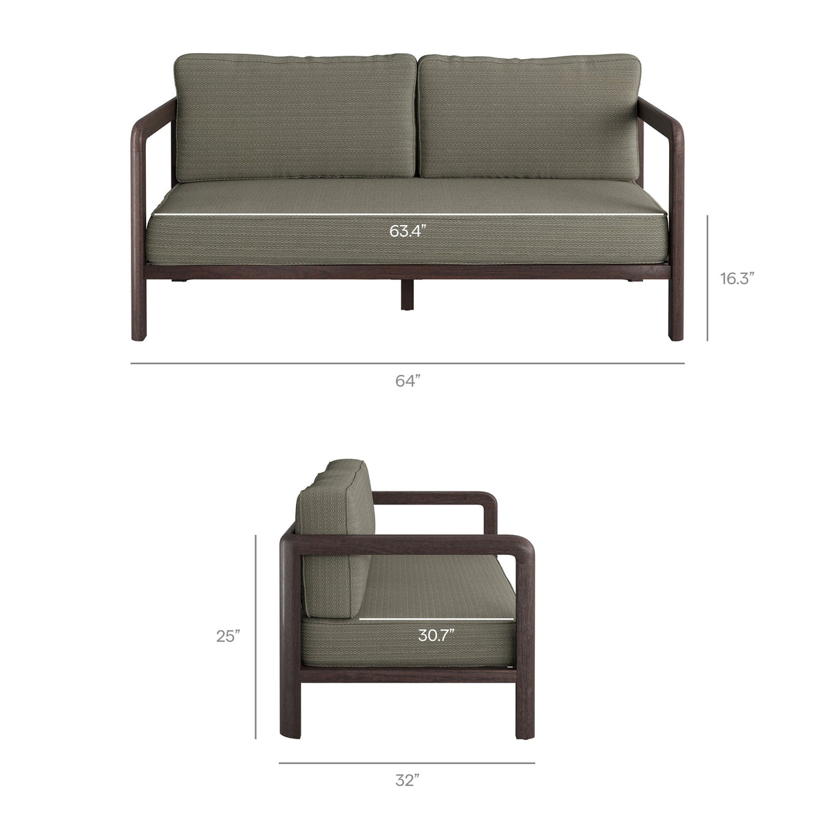 Kona Outdoor Patio Teak Wood Loveseat by Modway, photo 3 of 18