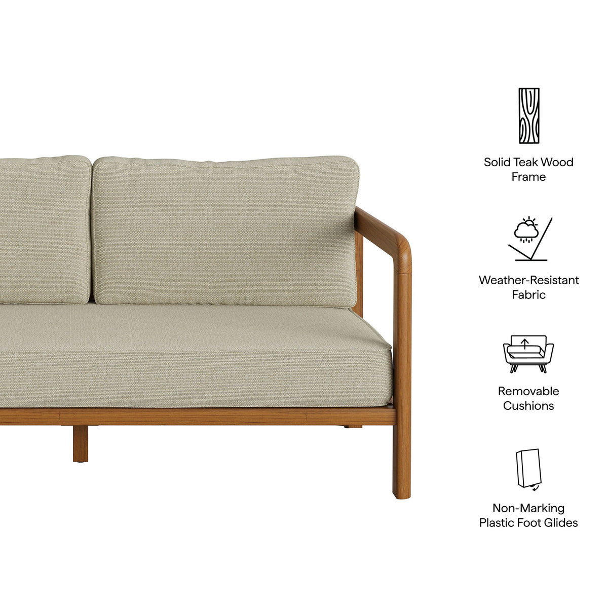 Kona Outdoor Patio Teak Wood Loveseat by Modway, photo 11 of 18