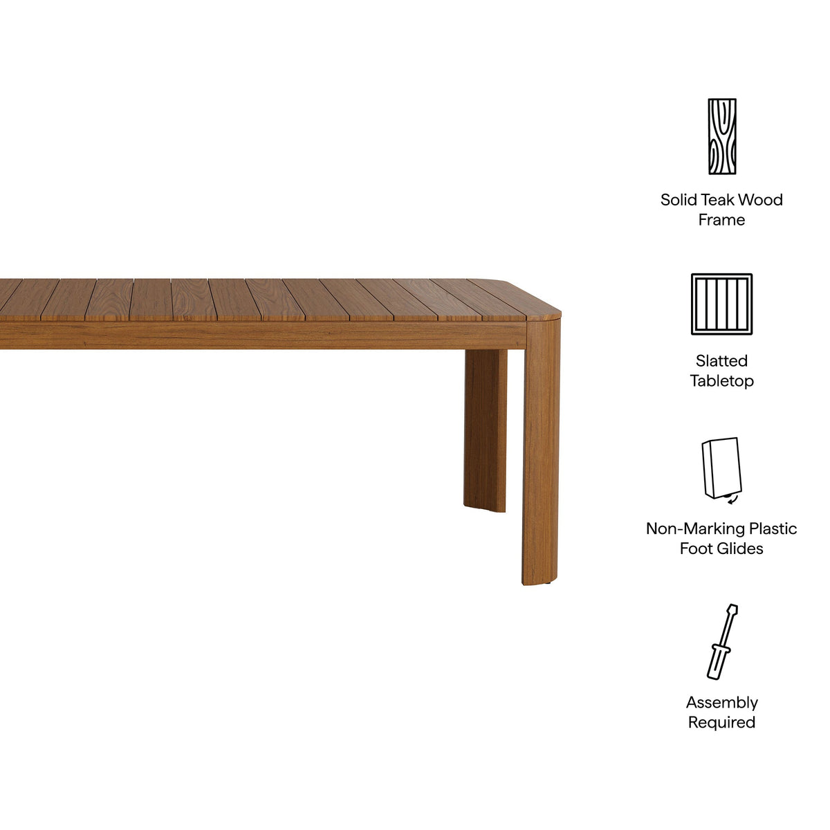 Kona 87 Inch Outdoor Patio Teak Wood Dining Table by Modway, photo 11 of 18