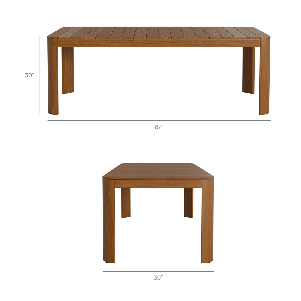 Kona 87 Inch Outdoor Patio Teak Wood Dining Table by Modway, photo 12 of 18