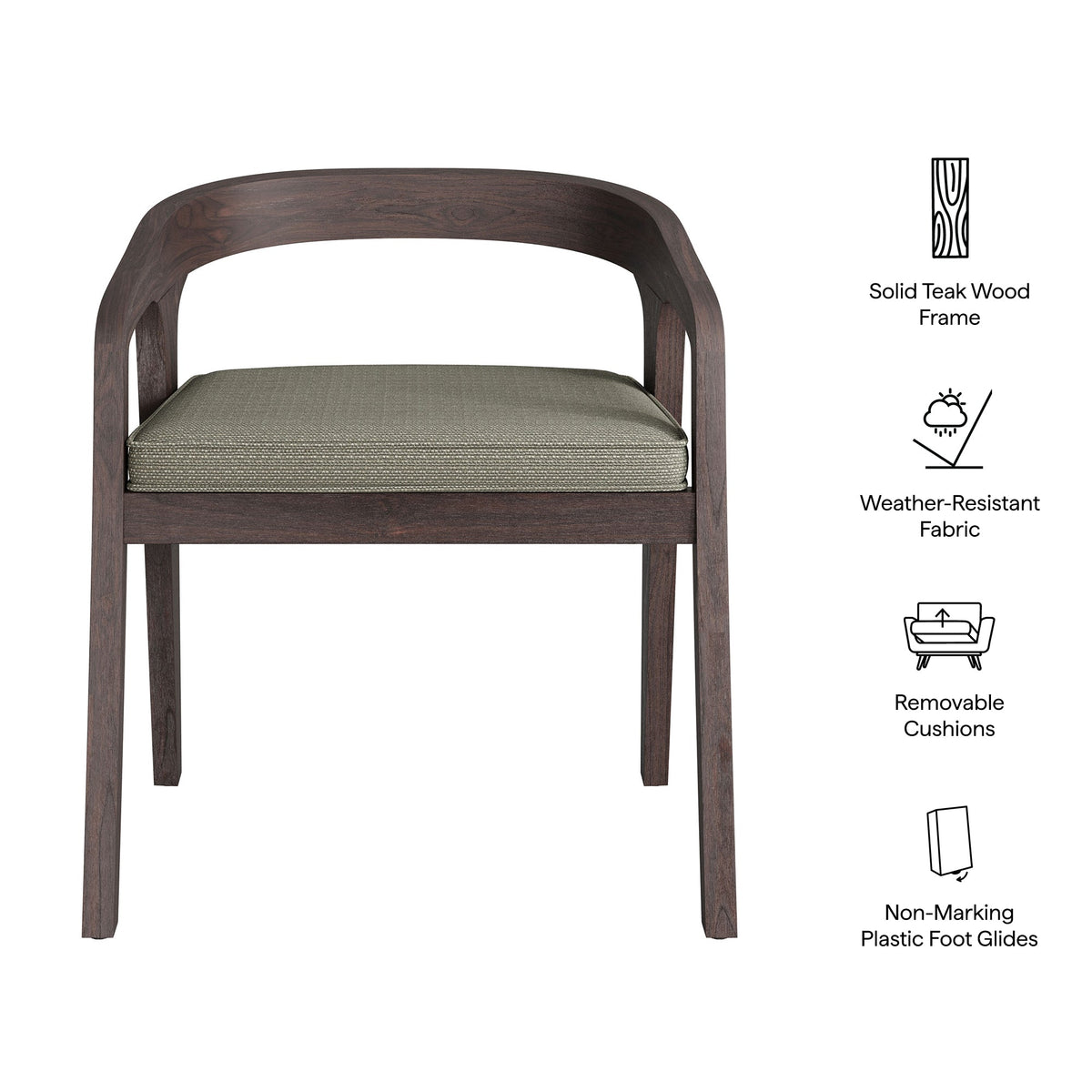 Kona Outdoor Patio Teak Wood Barrel Dining Chair by Modway, photo 2 of 18