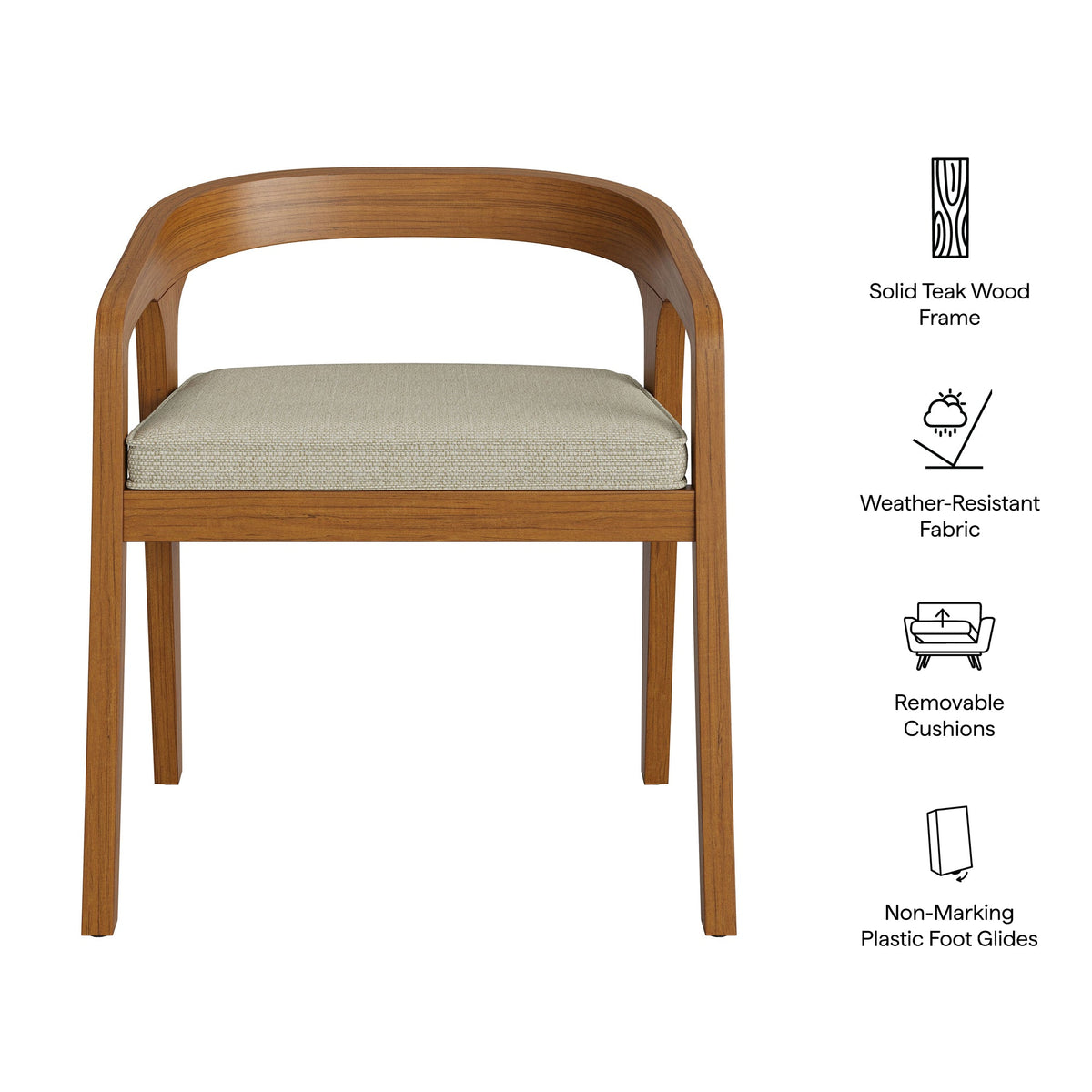 Kona Outdoor Patio Teak Wood Barrel Dining Chair by Modway, photo 11 of 18