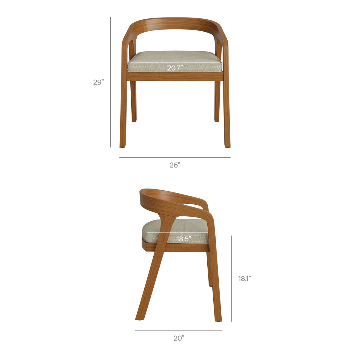 Kona Outdoor Patio Teak Wood Barrel Dining Chair by Modway, photo 12 of 18