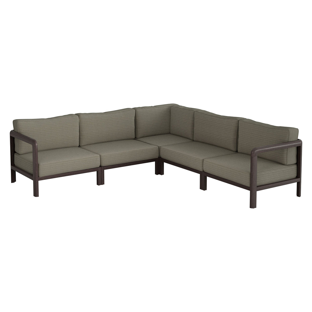 Kona 5-Piece Outdoor Patio Teak Wood Corner Modular Sofa by Modway