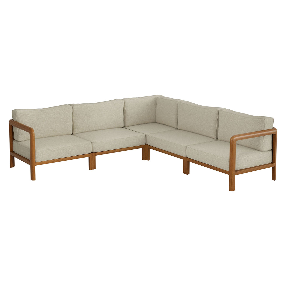 Kona 5-Piece Outdoor Patio Teak Wood Corner Modular Sofa by Modway, photo 13 of 24