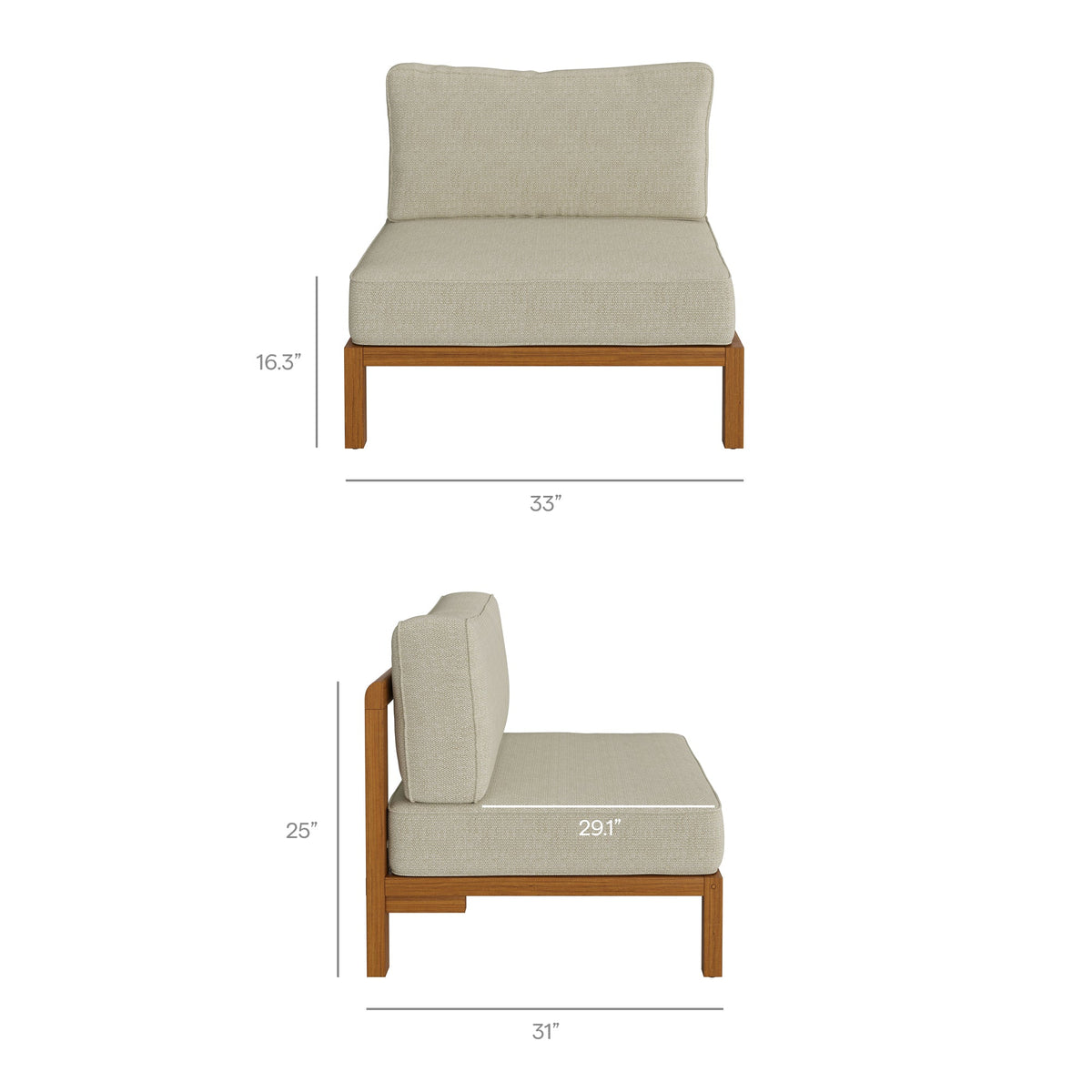 Kona 5-Piece Outdoor Patio Teak Wood Corner Modular Sofa by Modway, photo 16 of 24