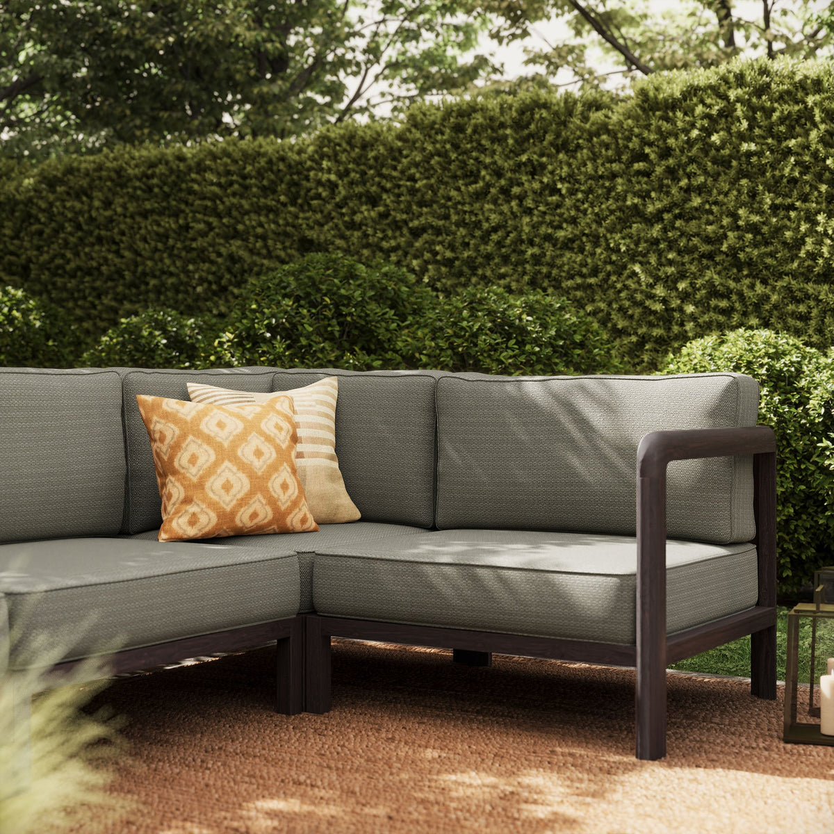 Kona 6-Piece Outdoor Patio Teak Wood Modular Sofa by Modway, photo 12 of 24