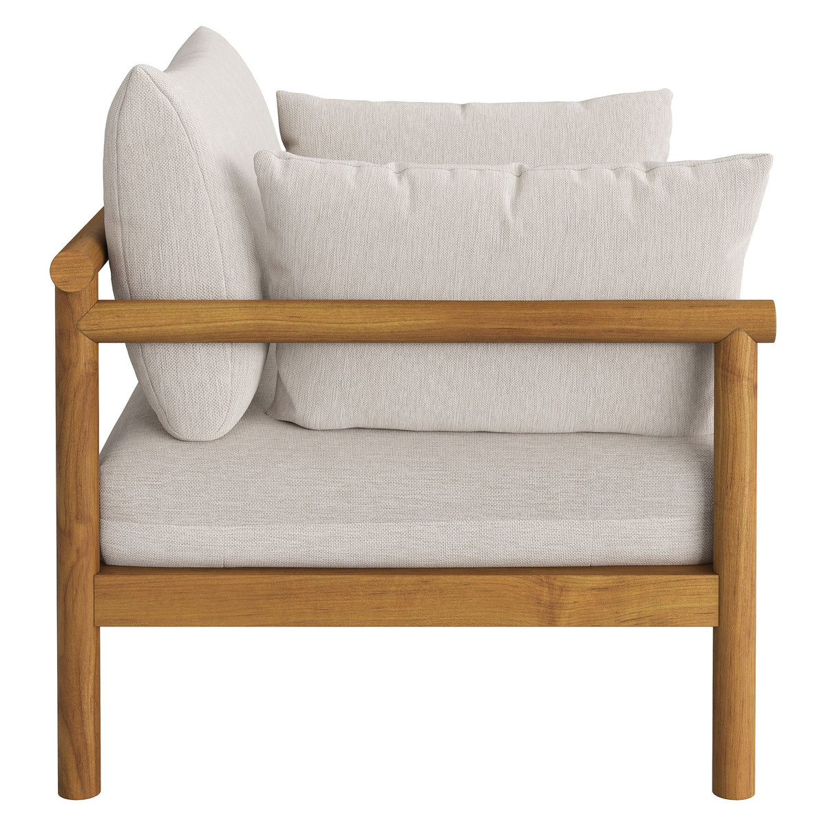 Eleni 2-Piece Outdoor Patio Teak Wood Armchair and Ottoman Set by Modway, photo 7 of 30