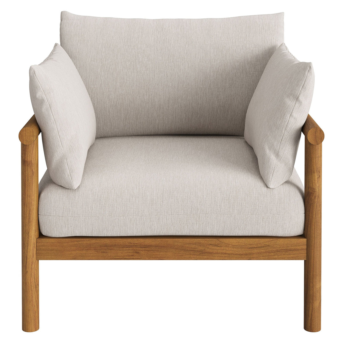 Eleni 2-Piece Outdoor Patio Teak Wood Armchair and Ottoman Set by Modway, photo 9 of 30