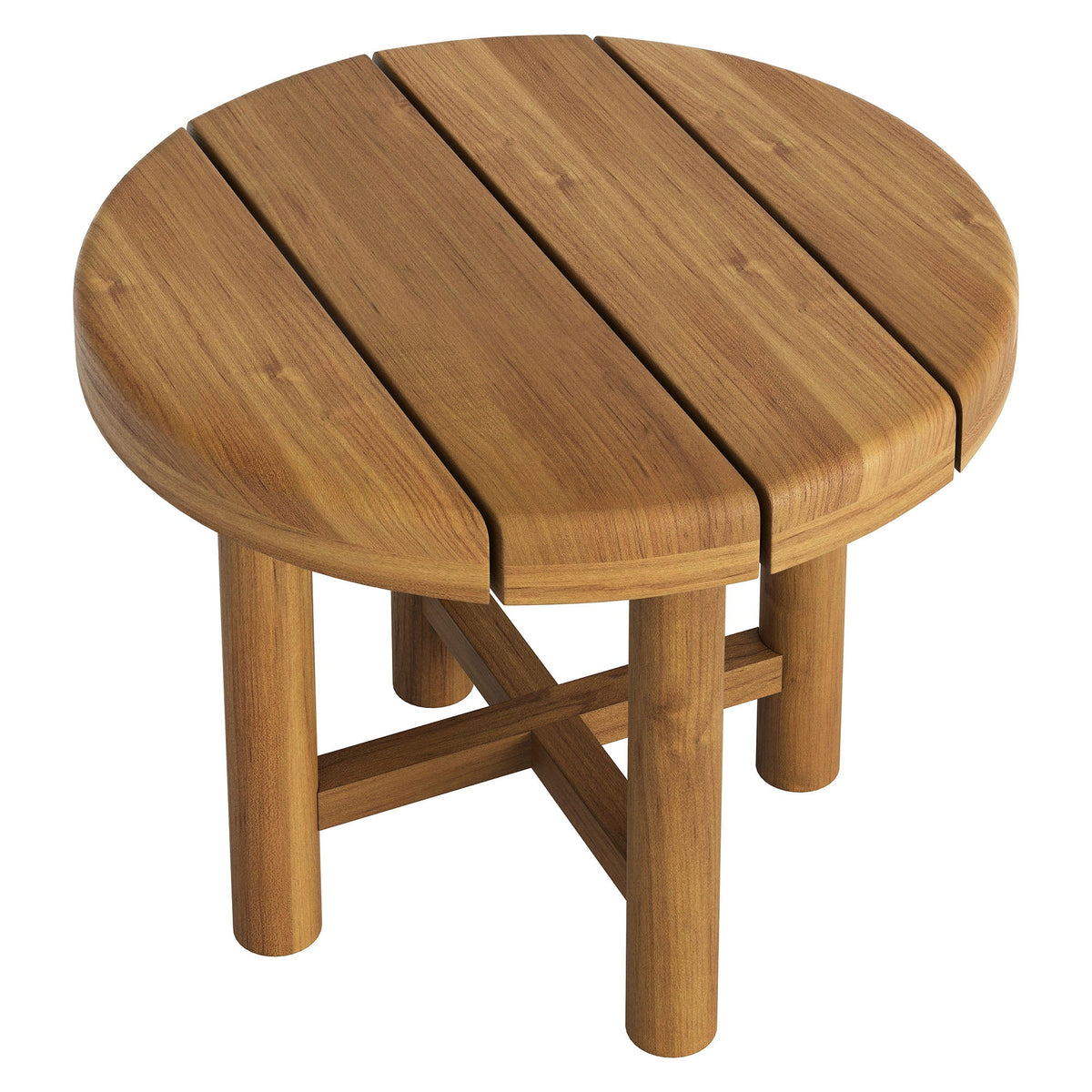 Eleni 20-Inch Round Outdoor Patio Teak Wood Side Table by Modway, photo 4 of 16