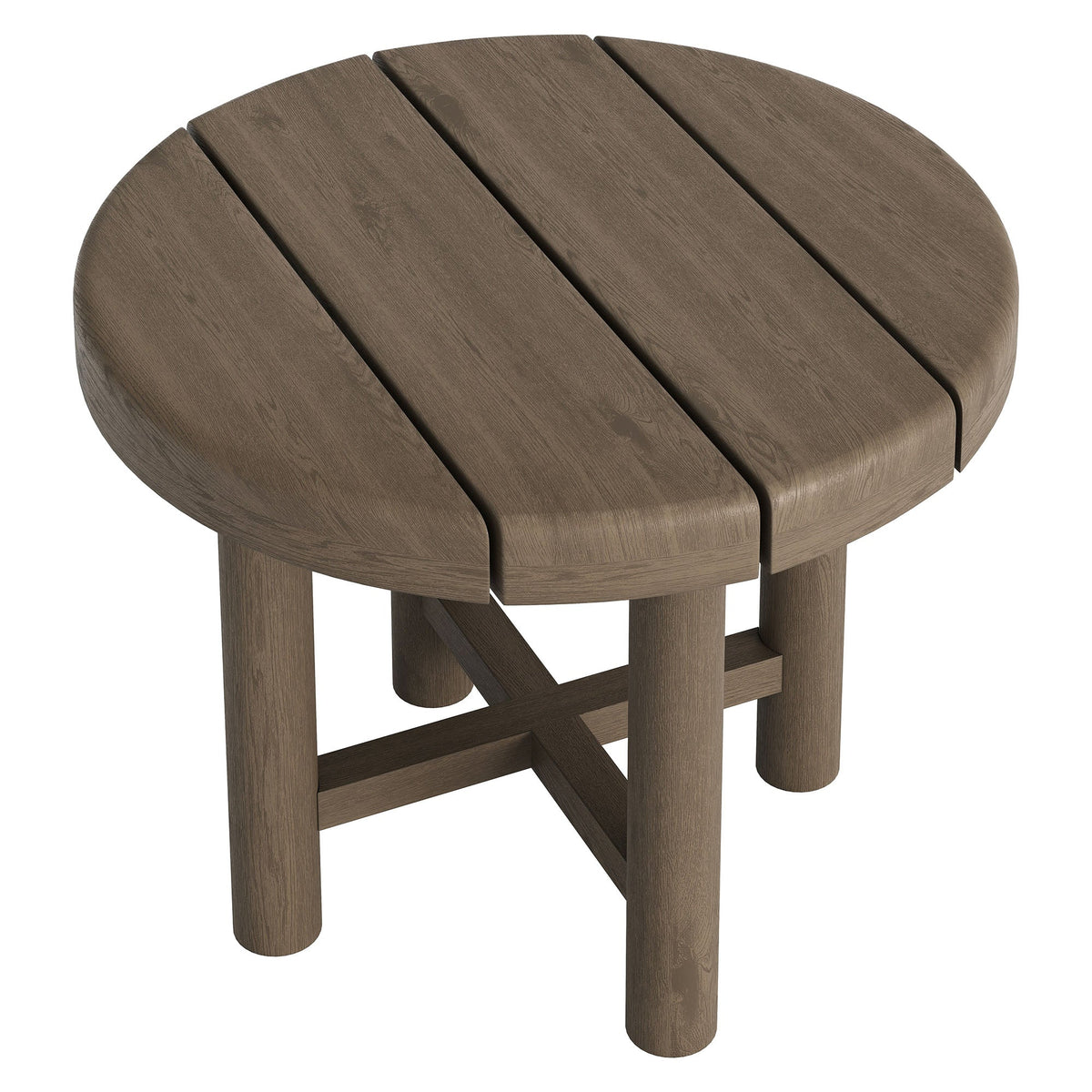 Eleni 20-Inch Round Outdoor Patio Teak Wood Side Table by Modway, photo 12 of 16