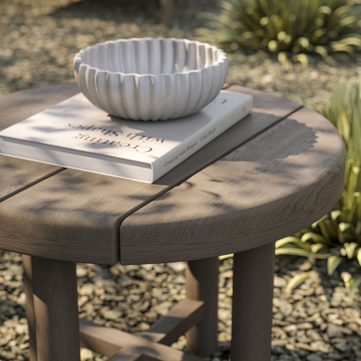 Eleni 20-Inch Round Outdoor Patio Teak Wood Side Table by Modway, photo 16 of 16