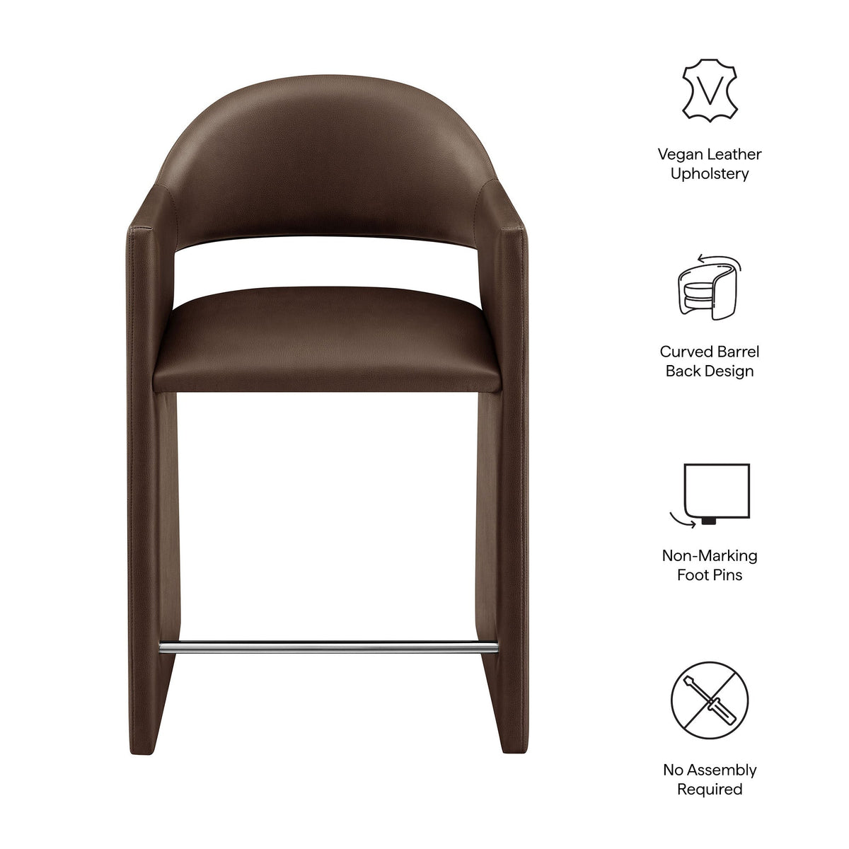 Talia 37 Inch Vegan Leather Counter Stool by Modway, photo 2 of 18