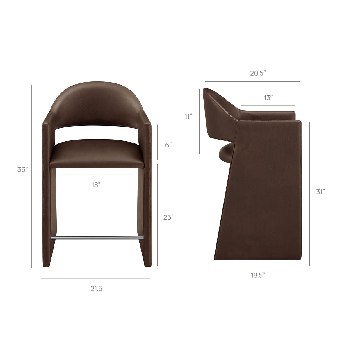Talia 37 Inch Vegan Leather Counter Stool by Modway, photo 3 of 18