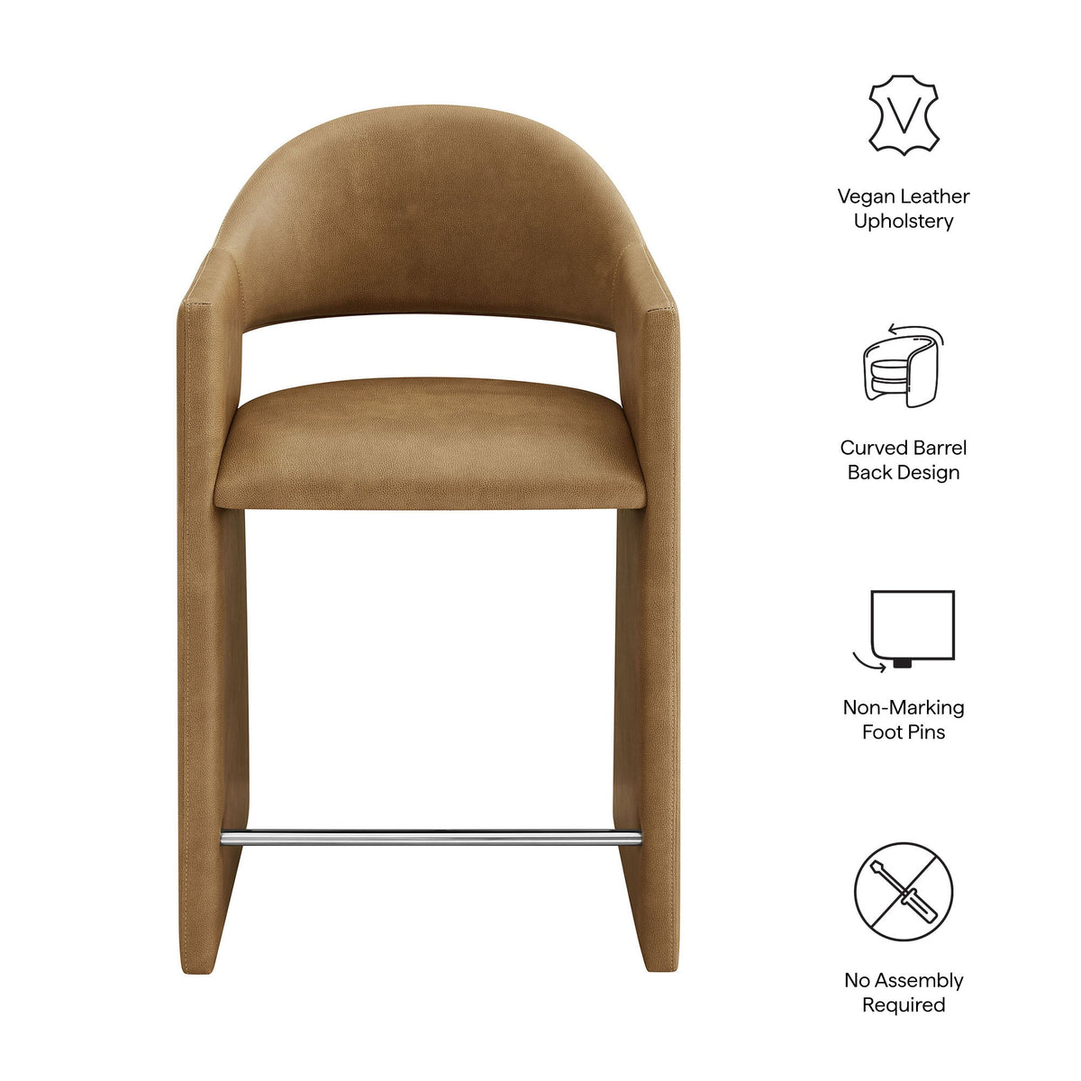 Talia 37 Inch Vegan Leather Counter Stool by Modway, photo 11 of 18