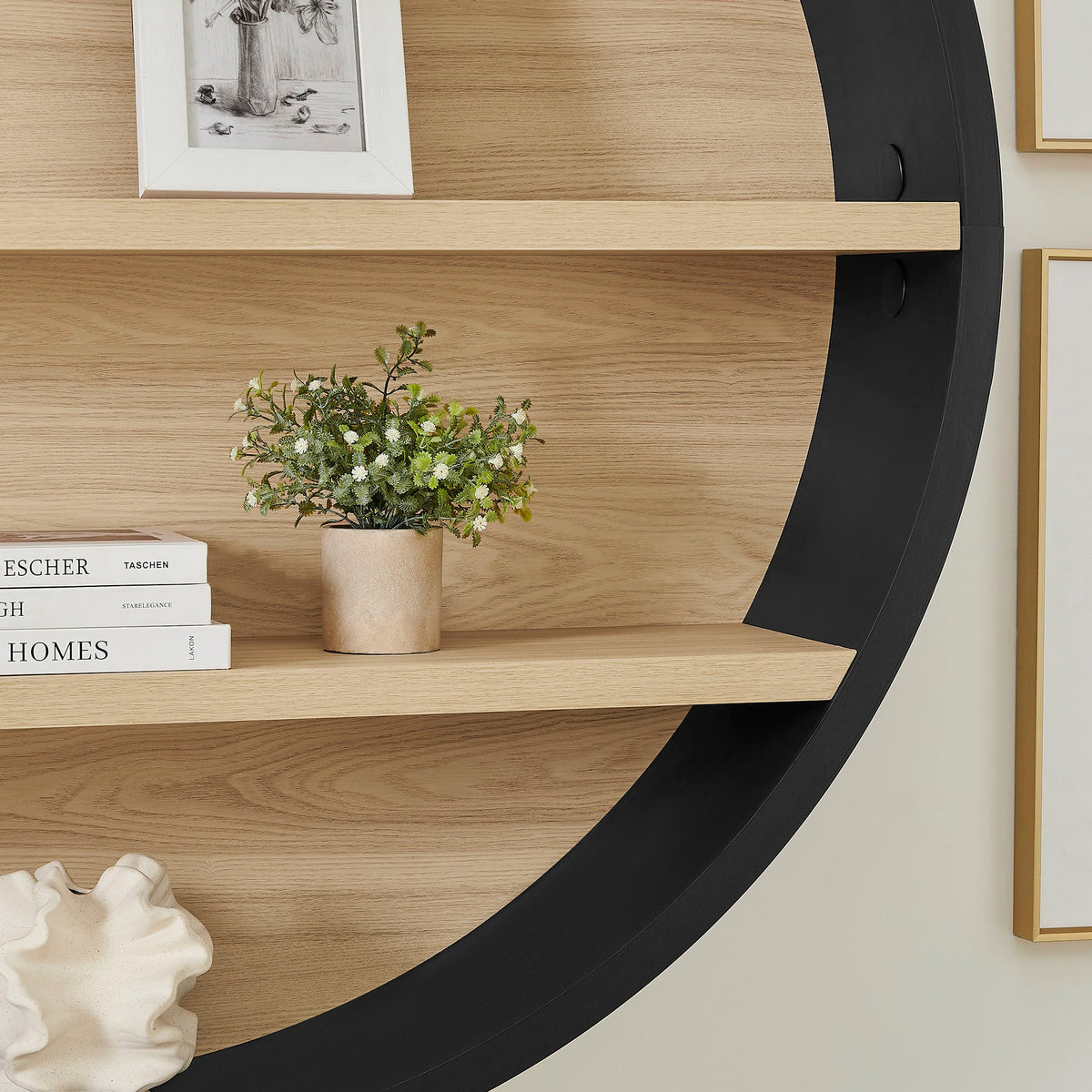 Romy 47" Round Wall Book Shelf by Modway, photo 10 of 30